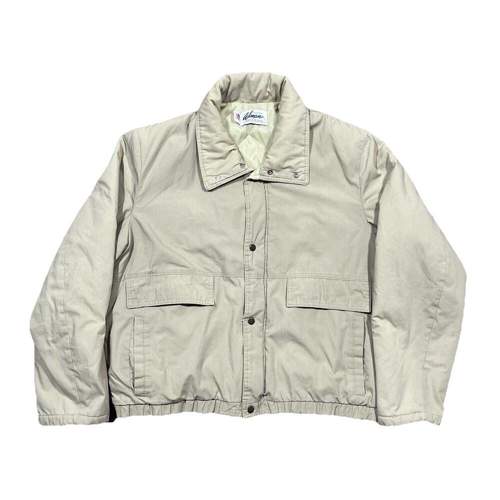 Vintage Wiman Insulated Jacket Men’s XL Tan Quilted Made USA Workwear